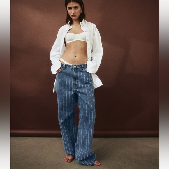 NWT H&M Creased Denim Pants - Size 2 - Picture 9 of 9